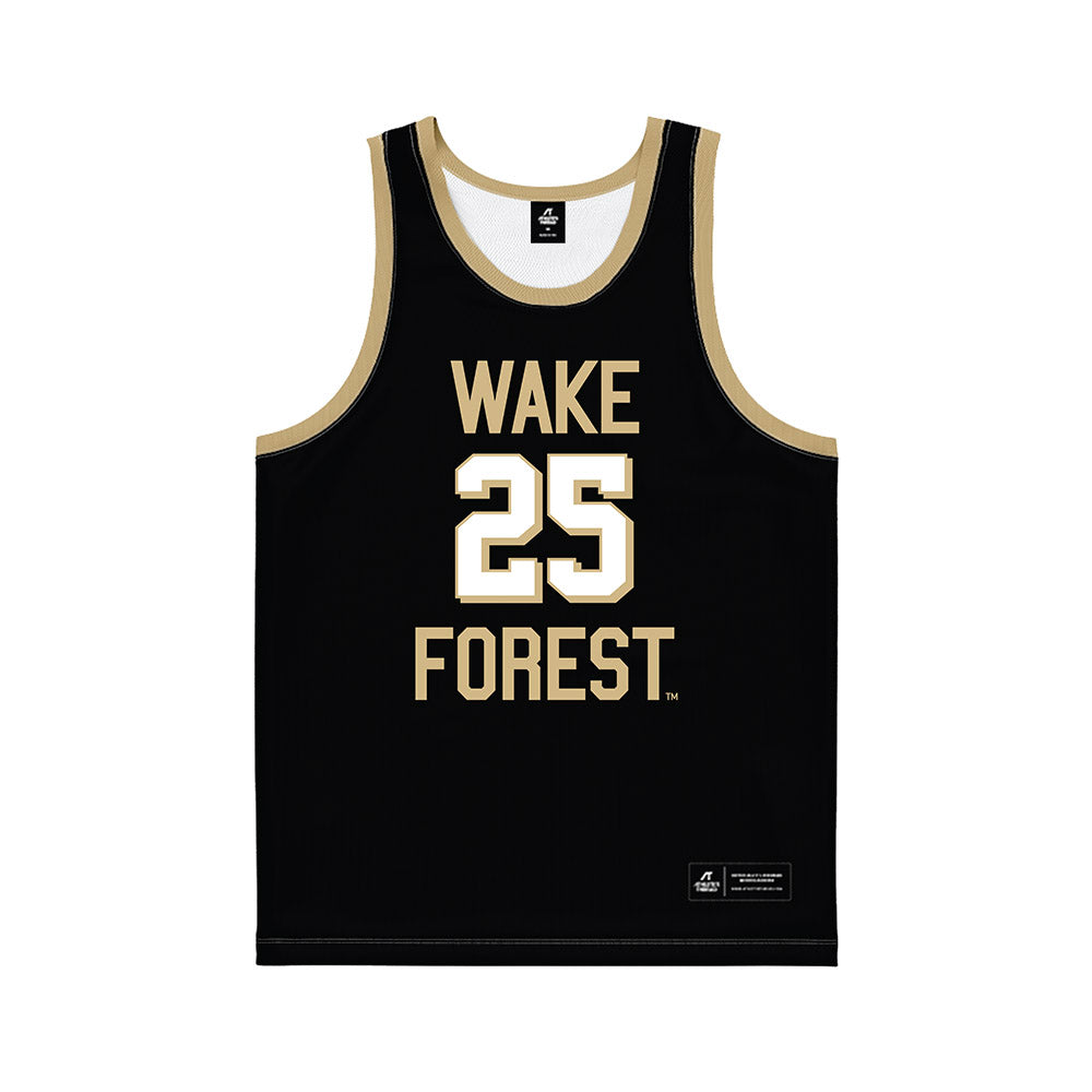 Wake Forest - NCAA Men's Basketball : Trevon Spillers - Black Basketball Jersey