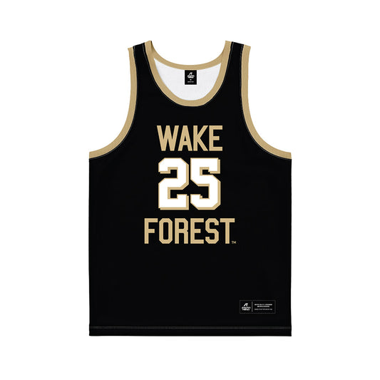 Wake Forest - NCAA Men's Basketball : Trevon Spillers - Black Basketball Jersey