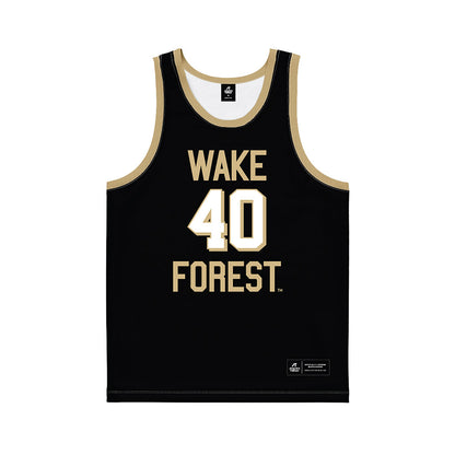 Wake Forest - NCAA Men's Basketball : Rj Kennah - Black Basketball Jersey