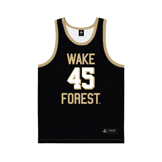 Wake Forest - NCAA Men's Basketball : Vincent Ricchiuti - Black Basketball Jersey