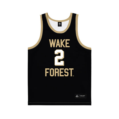 Wake Forest - NCAA Men's Basketball : Juke Harris - Black Basketball Jersey