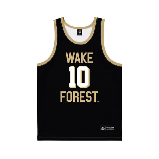 Wake Forest - NCAA Men's Basketball : Sebastian Akins - Black Basketball Jersey-0