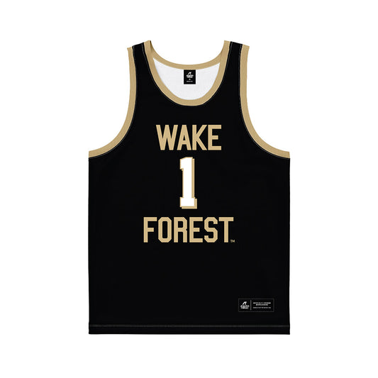 Wake Forest - NCAA Men's Basketball : Davin Cosby Jr - Black Basketball Jersey