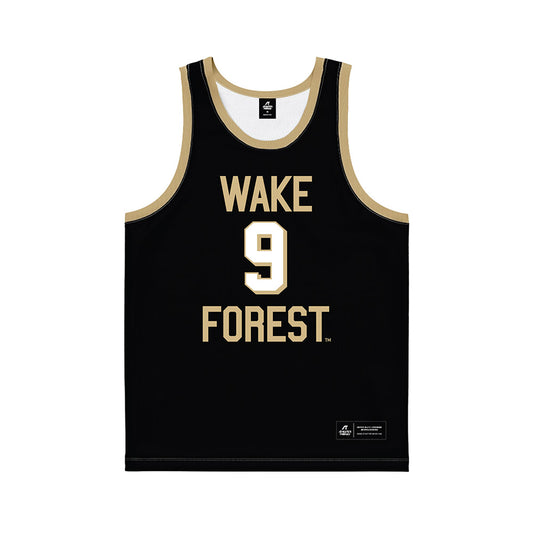 Wake Forest - NCAA Men's Basketball : Vincent Ricchiuti - Black Basketball Jersey-0