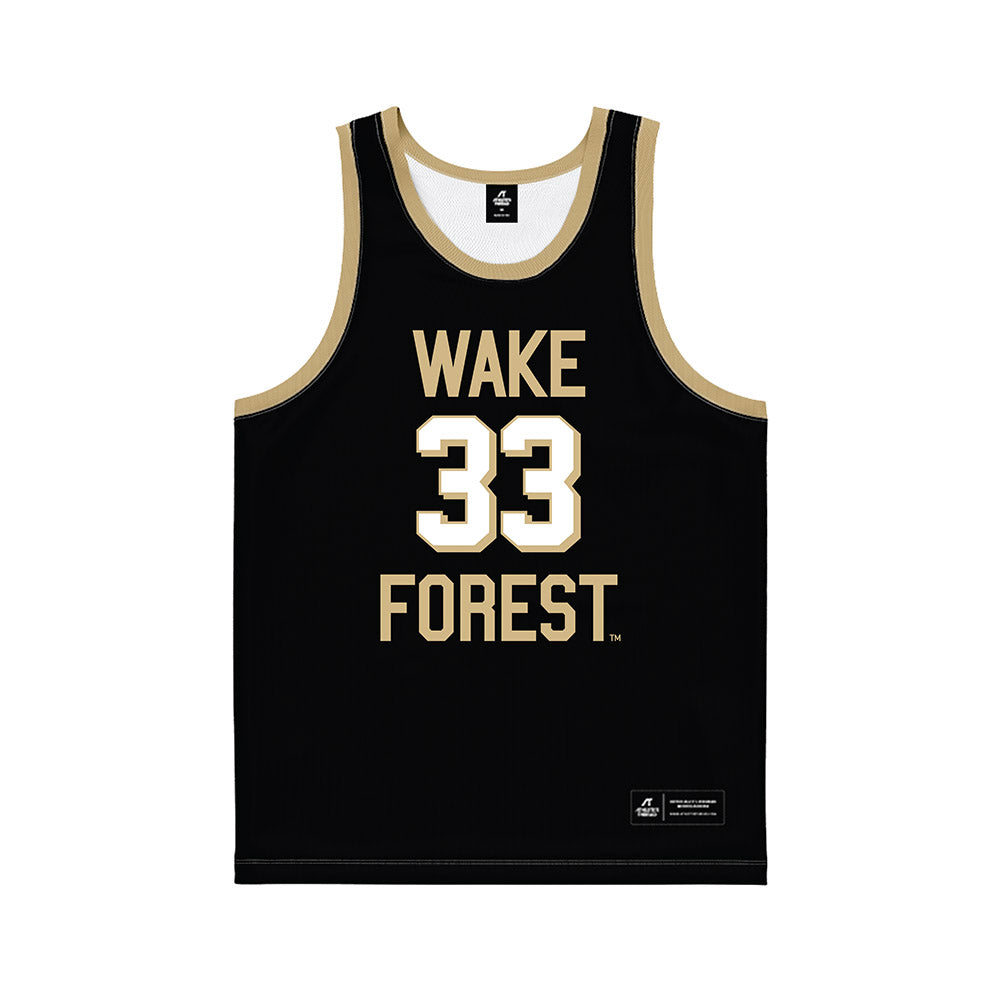 Wake Forest - NCAA Men's Basketball : Dimitrije Kovacevic - Black Basketball Jersey-0