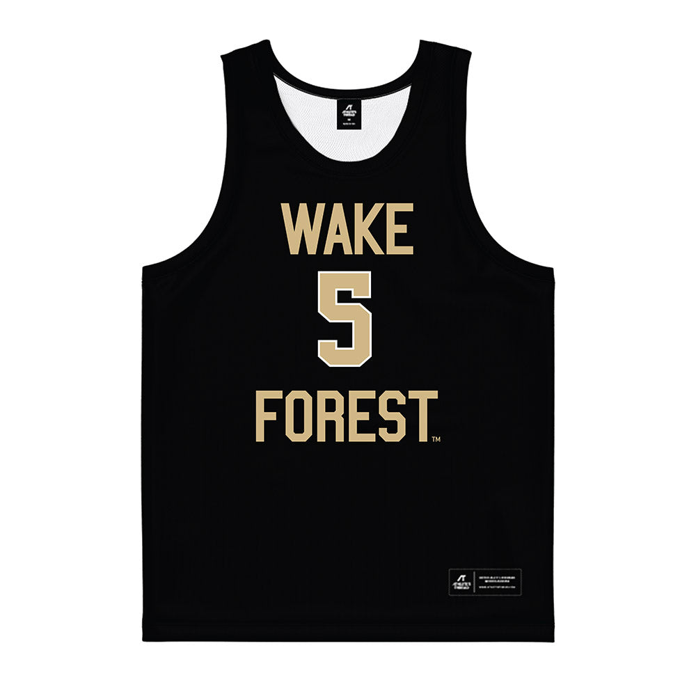 Wake Forest - NCAA Women's Basketball : Caitlyn Jones - Black Basketball Jersey-0