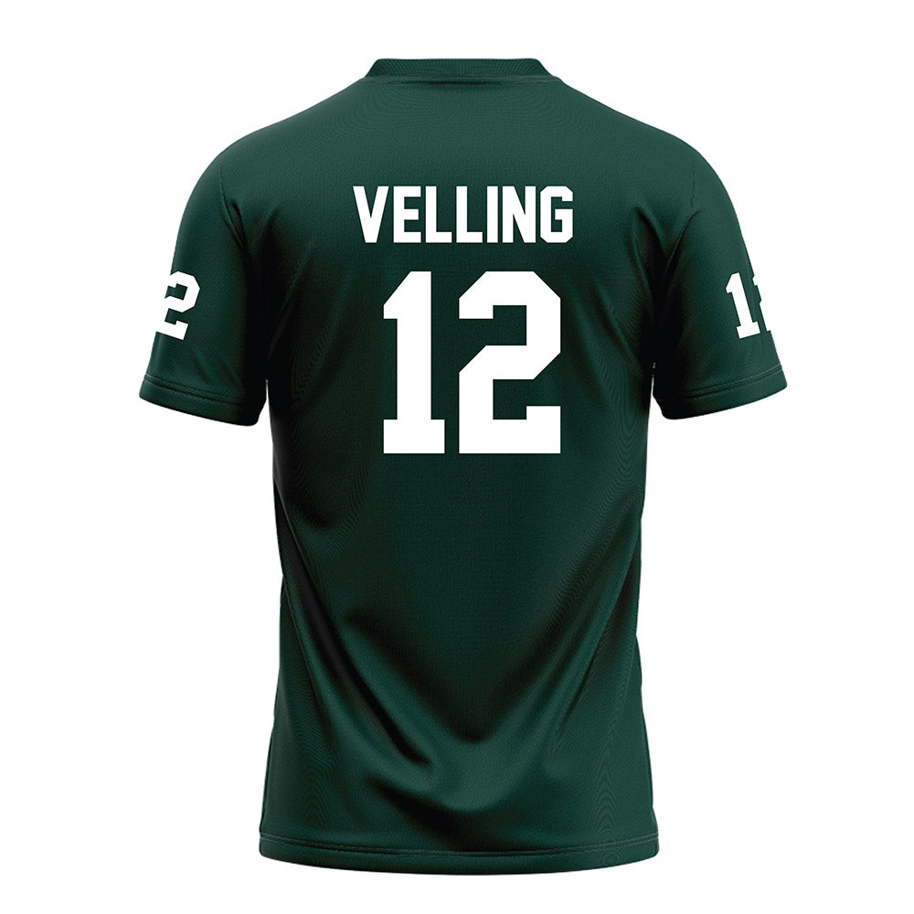 Michigan State - NCAA Football : Jack Velling - Green Football Jersey-1