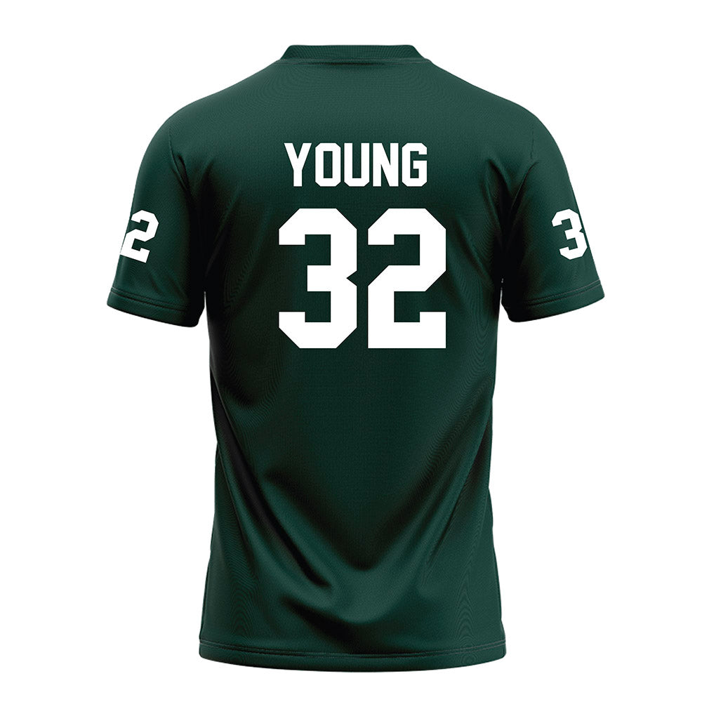 Michigan State - NCAA Football : Evan Young - Green Football Jersey-1