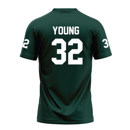 Michigan State - NCAA Football : Evan Young - Green Football Jersey-1