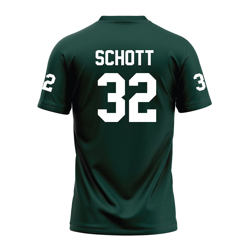 Michigan State - NCAA Football : James Schott - Green Football Jersey