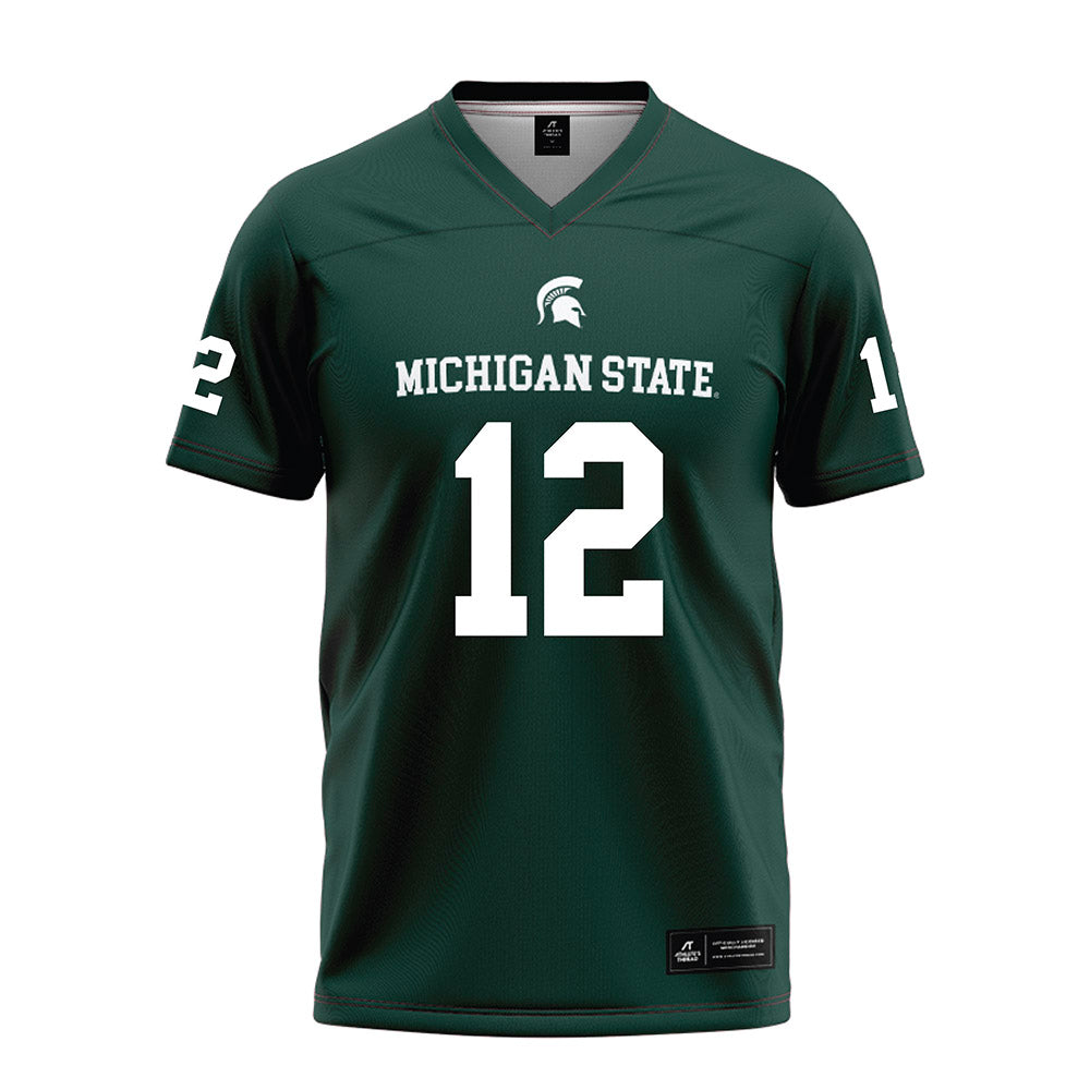 Michigan State - NCAA Football : Jack Velling - Green Football Jersey-0