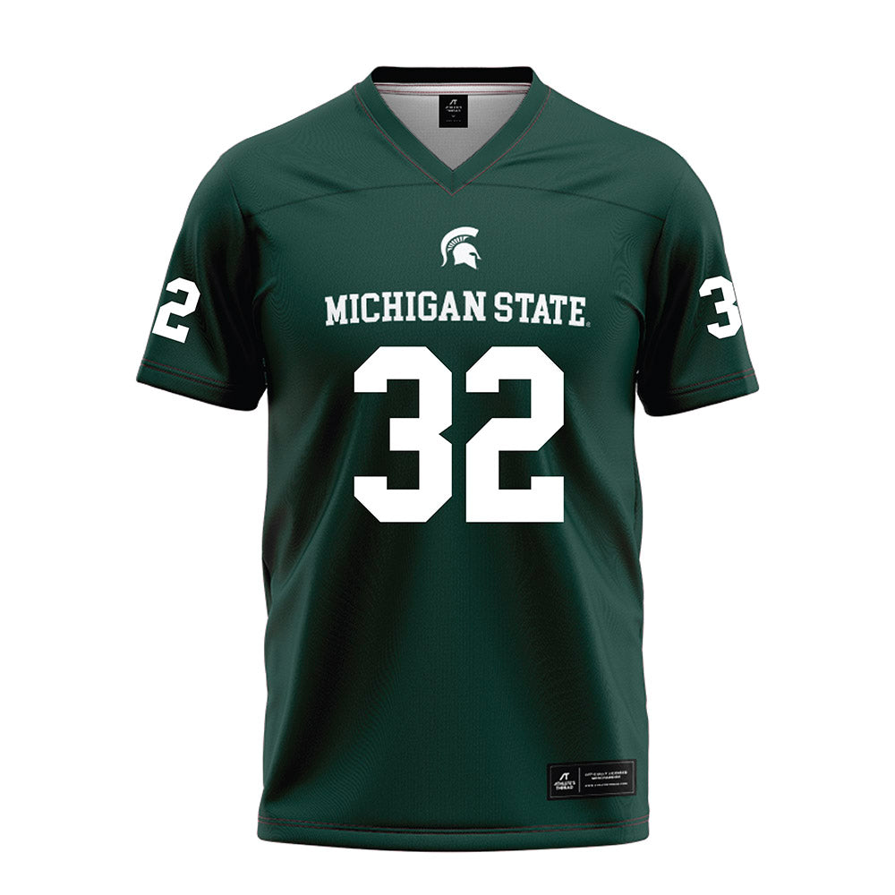 Michigan State - NCAA Football : James Schott - Green Football Jersey