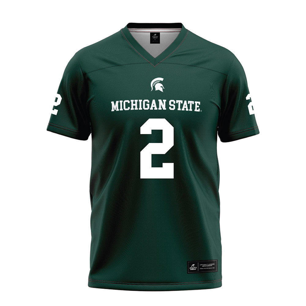 Michigan State - NCAA Football : Aydan West - Green Football Jersey-0