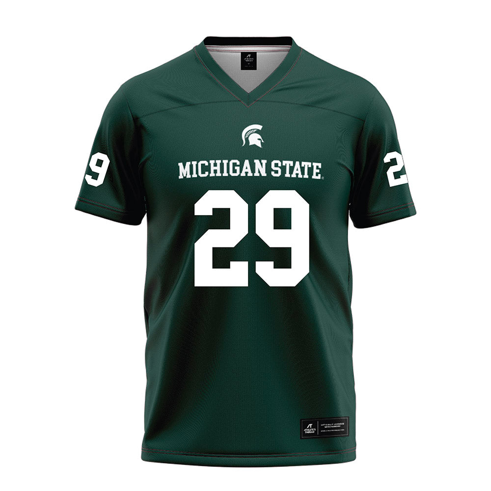 Michigan State - NCAA Football : George Mullins - Green Football Jersey-0
