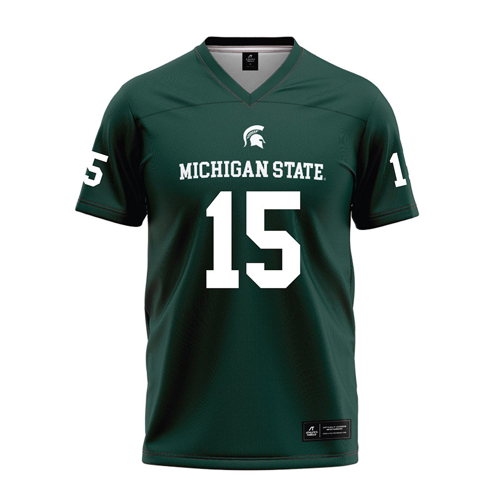 Michigan State - NCAA Football : Caleb Gash - Green Football Jersey-0
