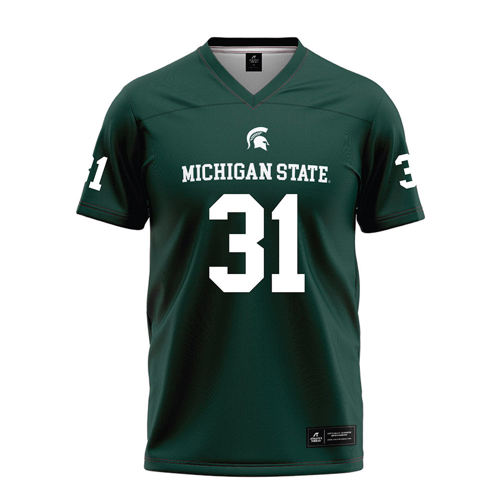 Michigan State - NCAA Football : Jack Yanachik - Green Football Jersey