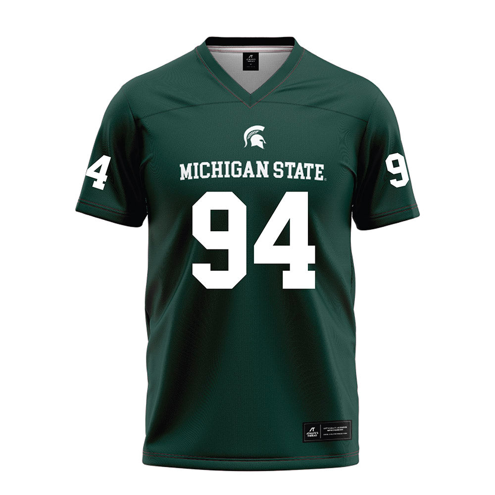 Michigan State - NCAA Football : Cal Thrush - Green Football Jersey-0