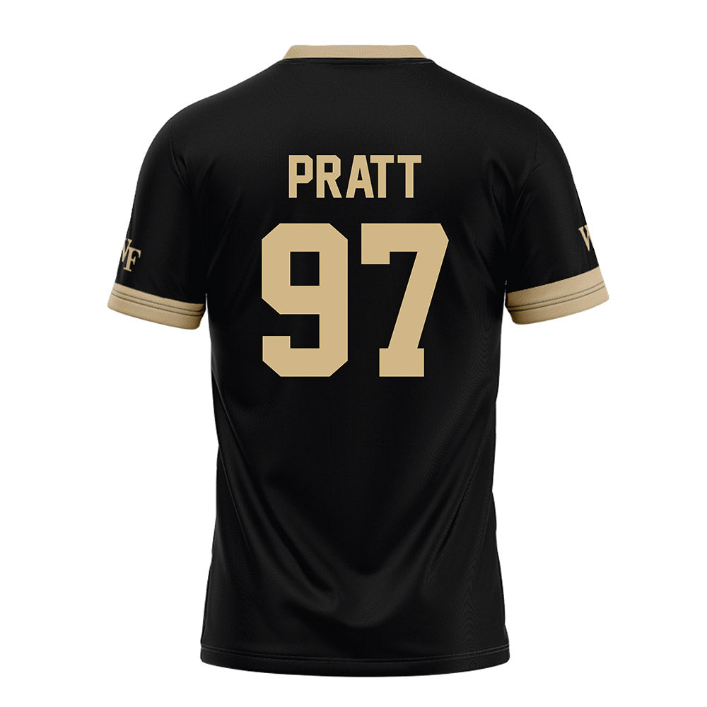 Wake Forest - NCAA Football : Josiah Pratt - Black Football Jersey-1