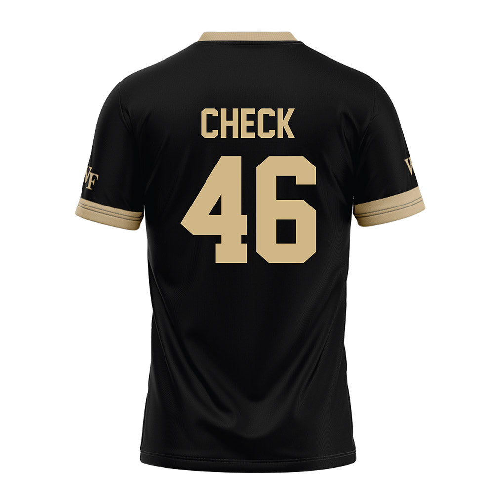 Wake Forest - NCAA Football : Kevin Check - Black Football Jersey