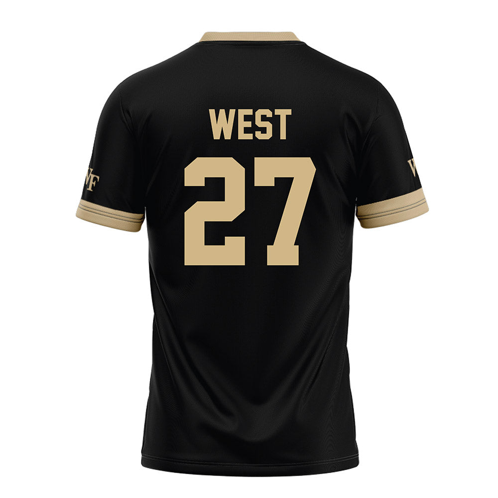 Wake Forest - NCAA Football : Travon West - Black Football Jersey