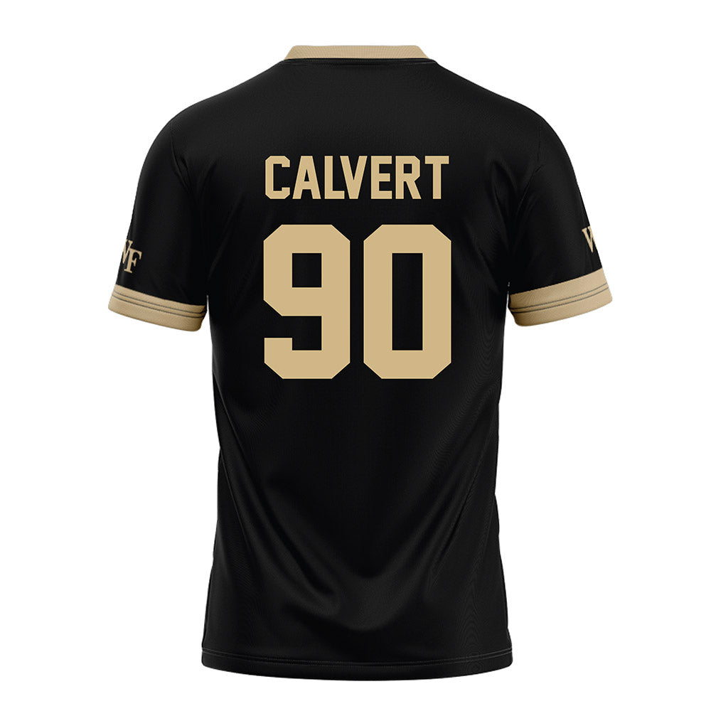 Wake Forest - NCAA Football : Connor Calvert - Black Football Jersey-1