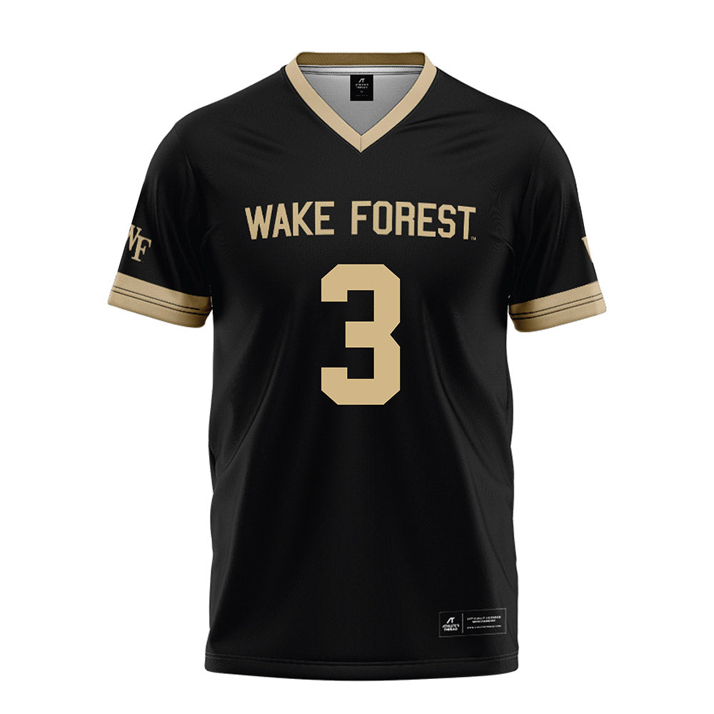 Wake Forest - NCAA Football : JaMario Clements - Black Football Jersey-0