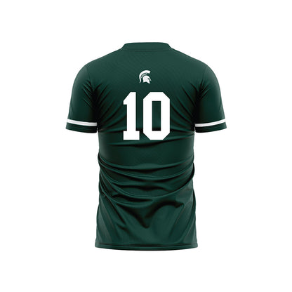 Michigan State - NCAA Women's Soccer : Emily Mathews - Green Soccer Jersey