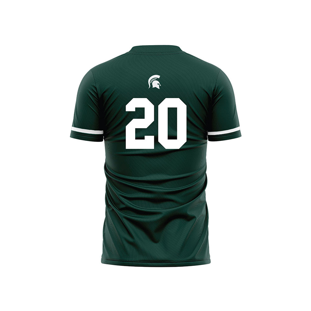 Michigan State - NCAA Women's Soccer : Shelby Vaughn - Green Soccer Jersey-1