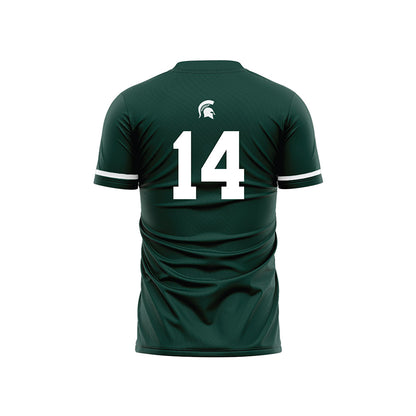 Michigan State - NCAA Men's Soccer : Joshua Adam - Green Soccer Jersey