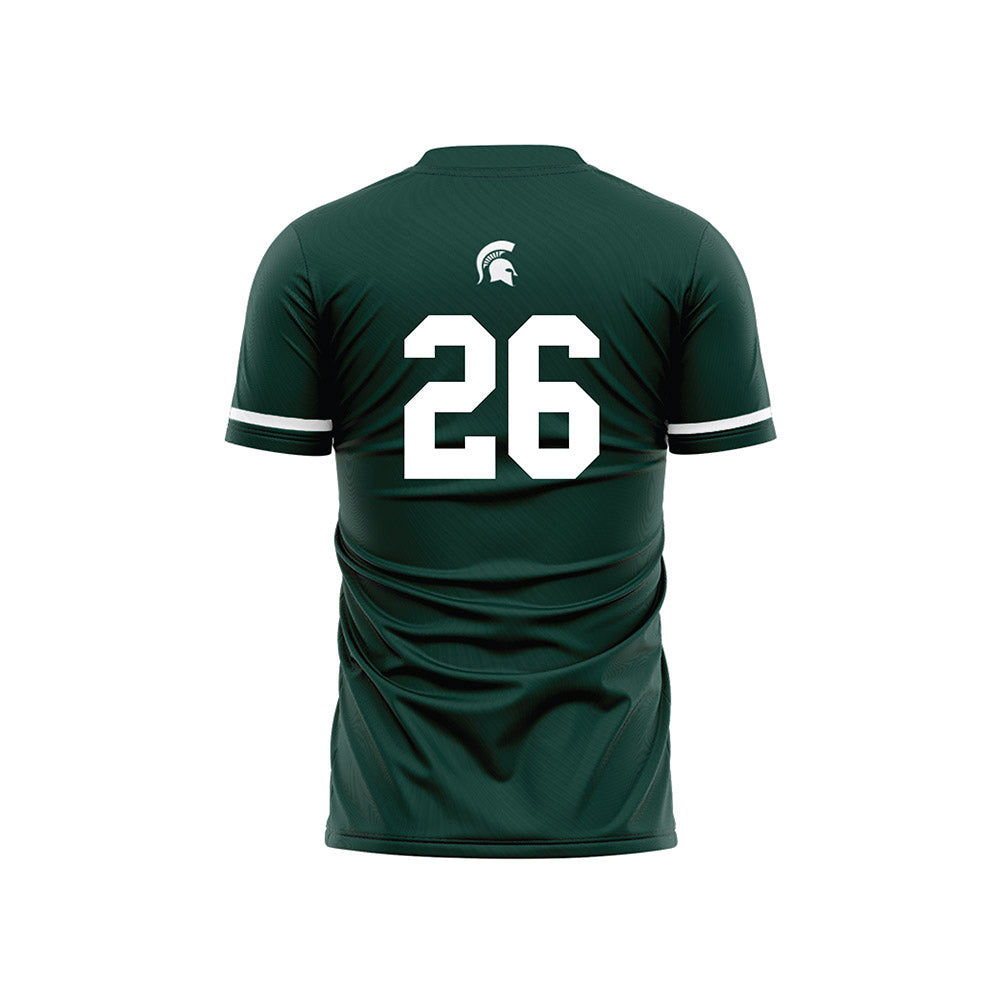 Michigan State - NCAA Women's Soccer : Miyako Hallier - Green Soccer Jersey-1
