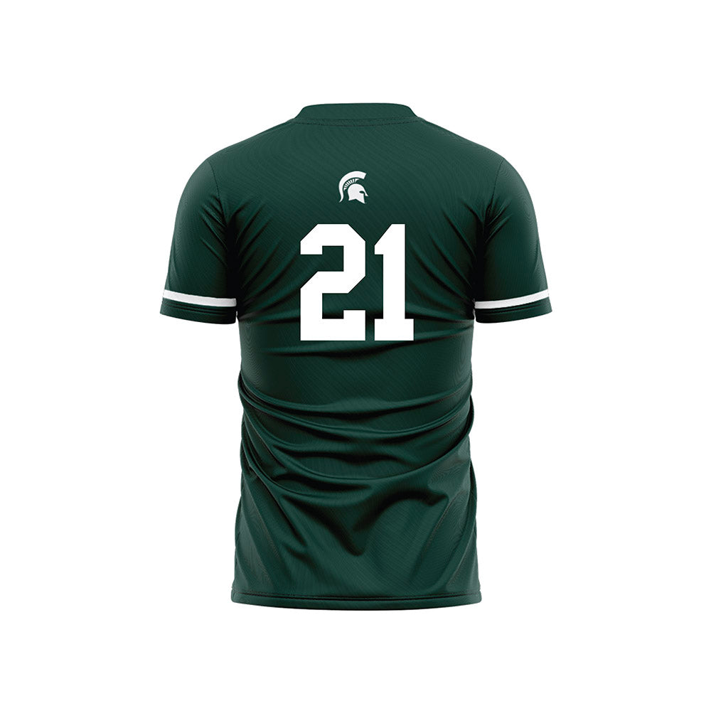 Michigan State - NCAA Women's Soccer : Maleeya Martin - Green Soccer Jersey-1