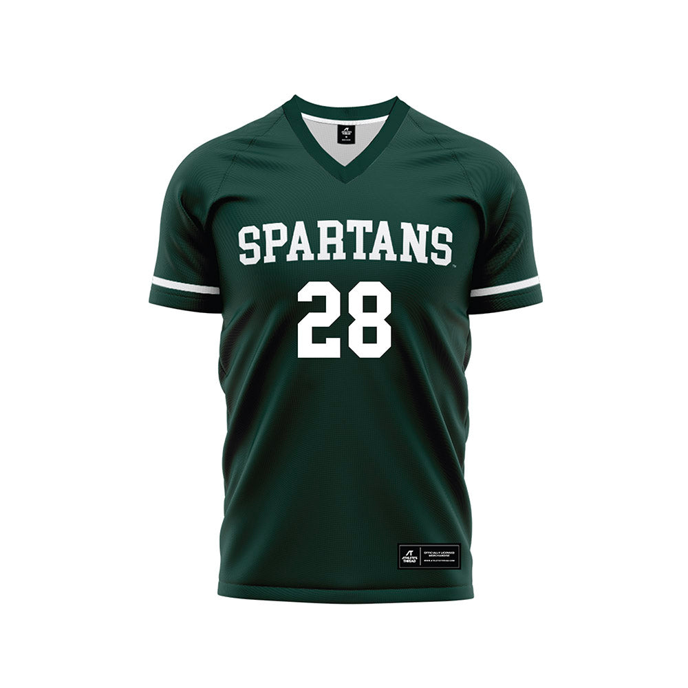 Michigan State - NCAA Men's Soccer : Jake Grekowicz - Green Soccer Jersey-0