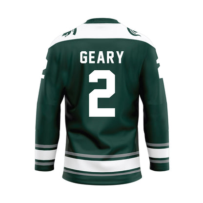 Michigan State - NCAA Men's Ice Hockey : Patrick Geary - Green Hockey Jersey-1