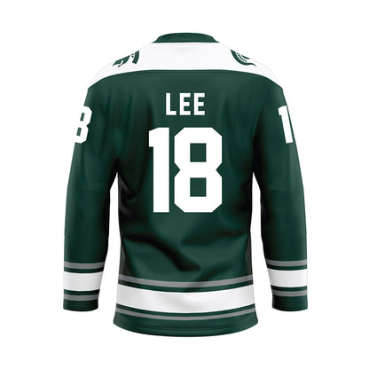 Michigan State - NCAA Men's Ice Hockey : Ryker Lee - Green Hockey Jersey-1