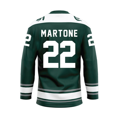 Michigan State - NCAA Men's Ice Hockey : Porter Martone - Green Hockey Jersey-1