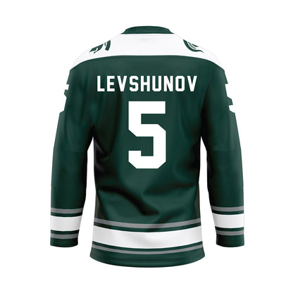 Michigan State - NCAA Men's Ice Hockey : Artyom Levshunov - Green Hockey Jersey-1