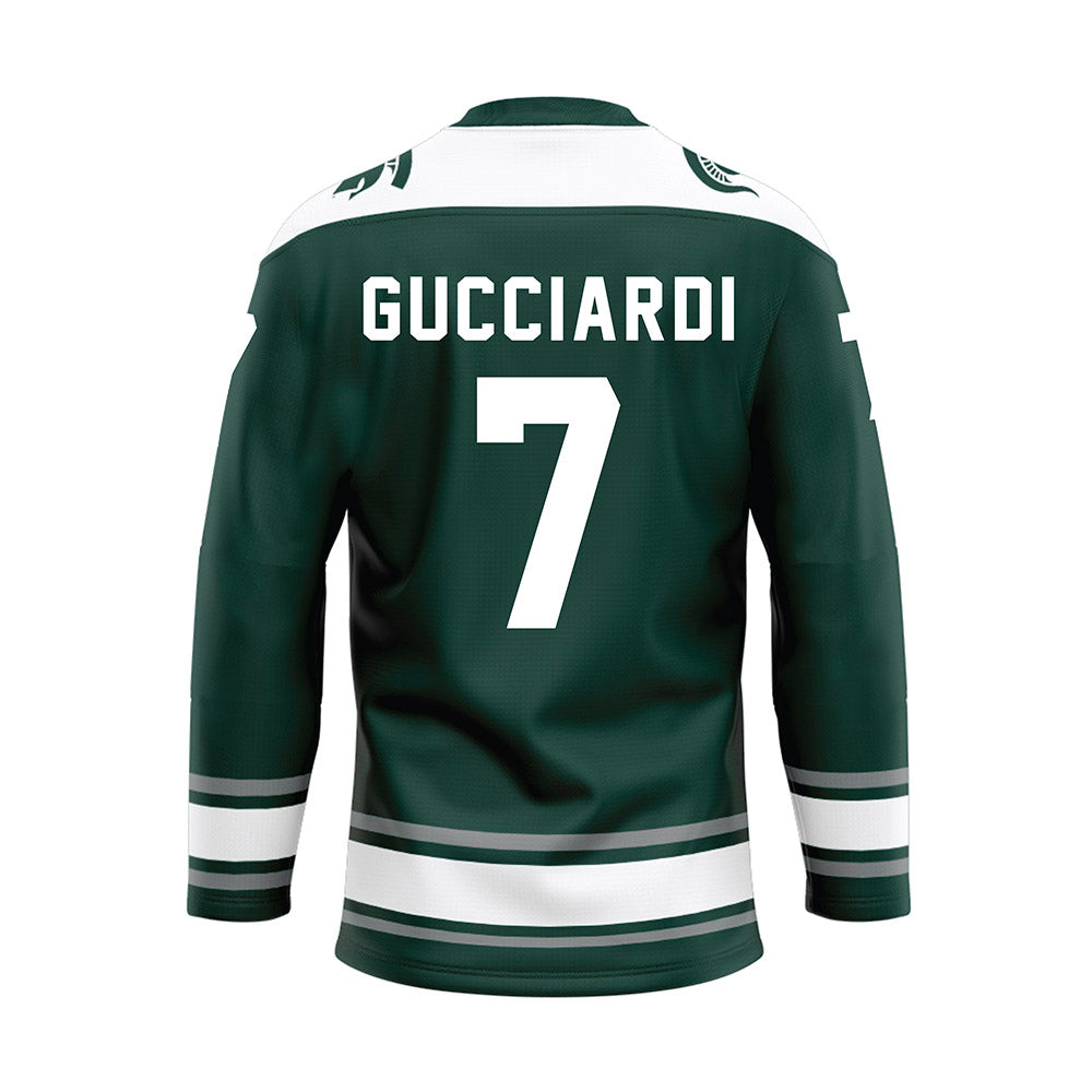 Michigan State - NCAA Men's Ice Hockey : David Gucciardi - Green Hockey Jersey-1