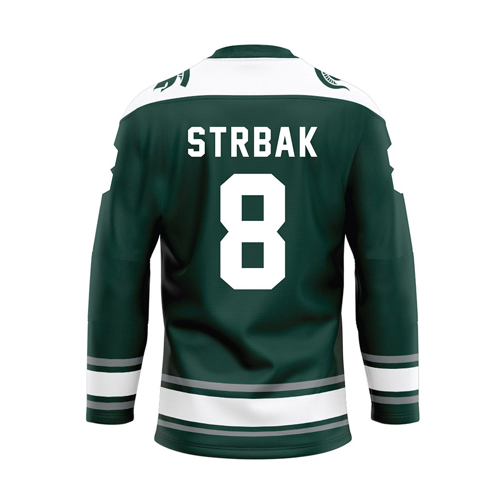 Michigan State - NCAA Men's Ice Hockey : Maxim Strbak - Green Hockey Jersey-1