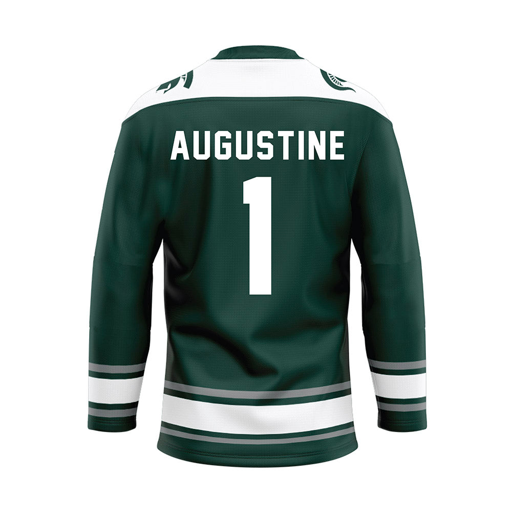 Michigan State - NCAA Men's Ice Hockey : Trey Augustine - Green Hockey Jersey-1