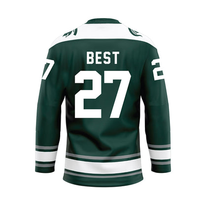 Michigan State - NCAA Men's Ice Hockey : Gavin Best - Green Hockey Jersey-1