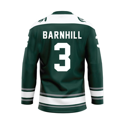 Michigan State - NCAA Men's Ice Hockey : Sean Barnhill - Green Hockey Jersey-1