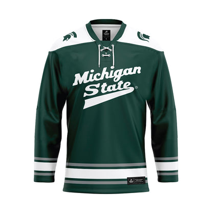 Michigan State - NCAA Men's Ice Hockey : Artyom Levshunov - Green Hockey Jersey-0