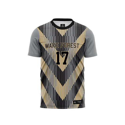 Wake Forest - NCAA Women's Soccer : Zaiba Ishaque - Pattern Black Soccer Jersey-0