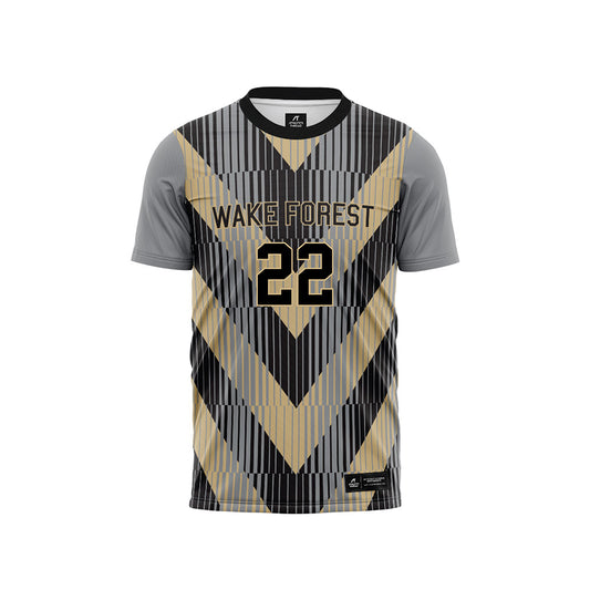 Wake Forest - NCAA Men's Soccer : Basit Umar - Pattern Black Soccer Jersey