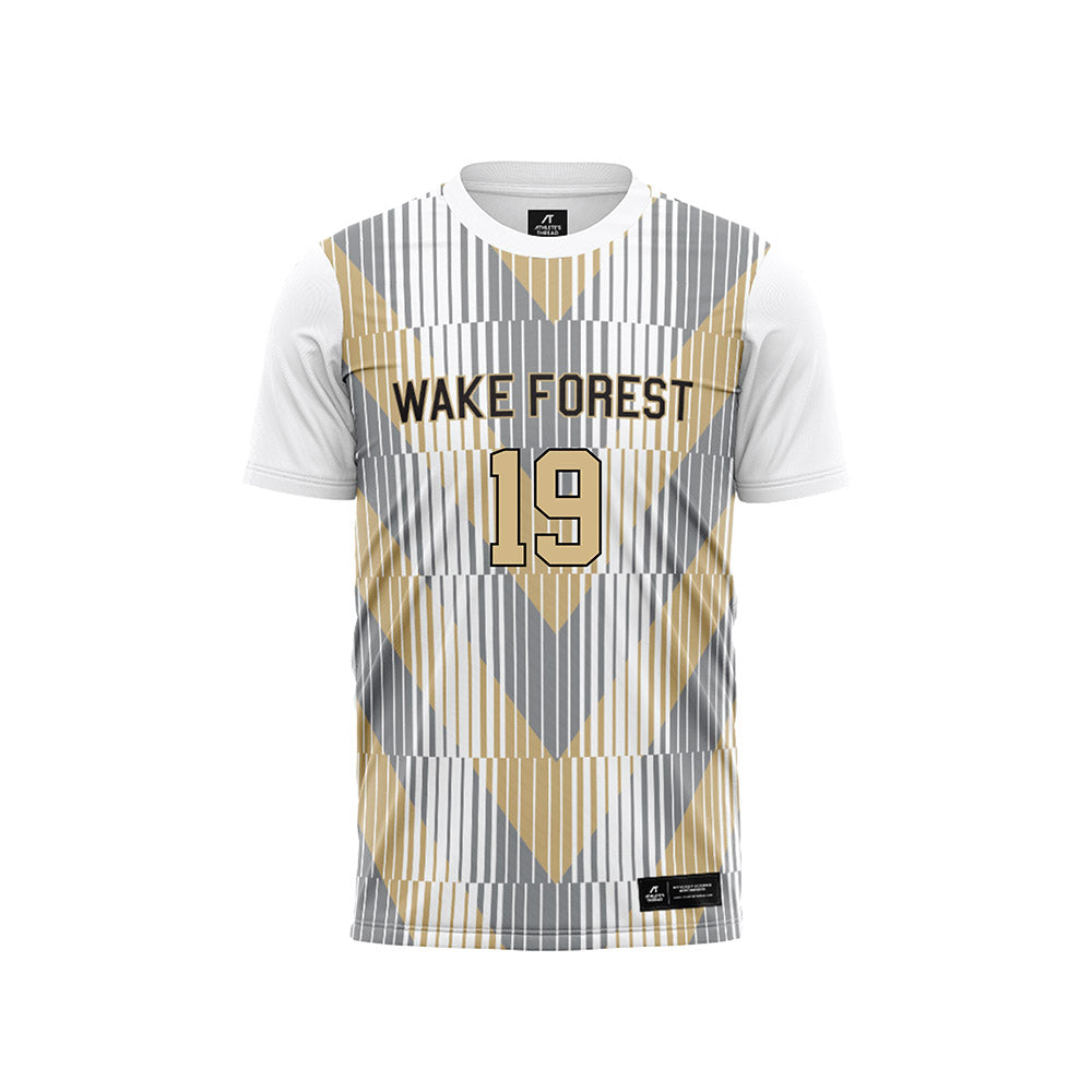 Wake Forest - NCAA Men's Soccer : Cristian Escribano - Pattern White Soccer Jersey