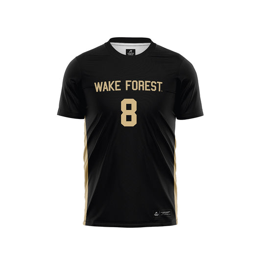 Wake Forest - NCAA Men's Soccer : David Nguema - Black Soccer Jersey-0