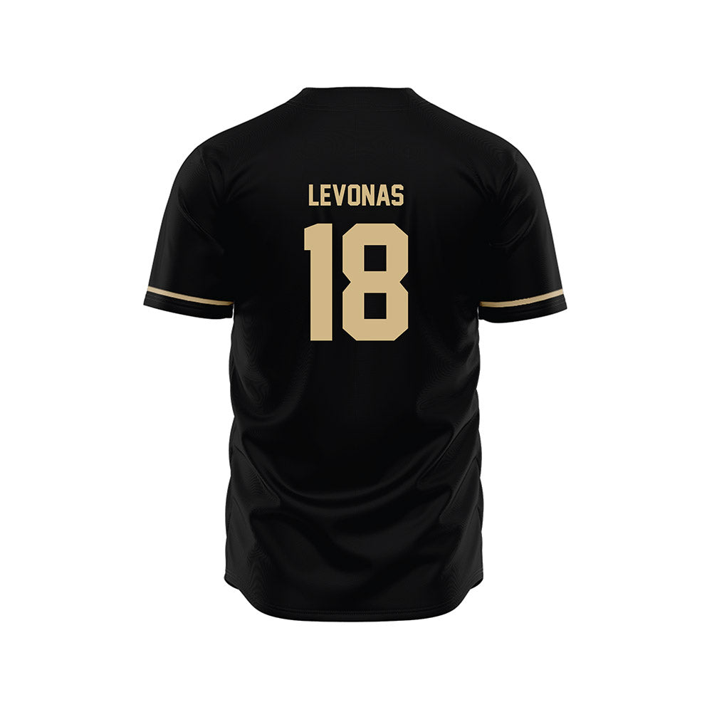 Wake Forest - NCAA Baseball : Christopher Levonas - Black Jersey-1