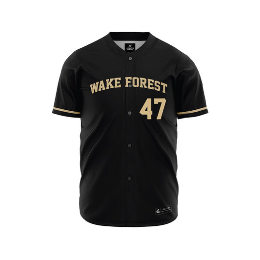 Wake Forest - NCAA Baseball : Cole Rice - Black Jersey-0