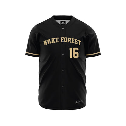 Wake Forest - NCAA Baseball : Evan Jones - Black Jersey-0