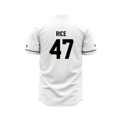 Wake Forest - NCAA Baseball : Cole Rice - White Jersey-1